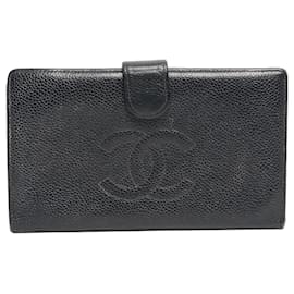 Chanel Portafoglio bifold in caviale vintage nero