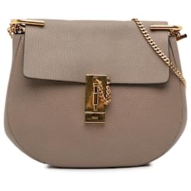 Borsa a tracolla piccola in pelle marrone Chloé Drew