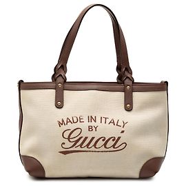 Gucci braune kleine Canvas Logo Tragetasche