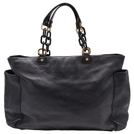 Tory Burch Tote Bag aus schwarzem Leder mit Kettenriemen