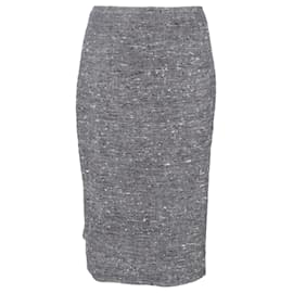 Falda lápiz midi de tweed gris de lana Max Mara