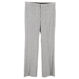 Balenciaga Karierte Weite-Hosen aus grauer Wolle