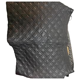 Falda Jasmine de cuero acolchada negra - Autre Marque