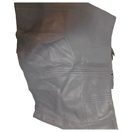 Minigonna in pelle d'agnello grigia DEPT