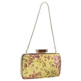 BALLY Bolsa de Ombro com Corrente Couro Multicolorida Ouro Auth 157876