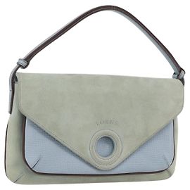 Borsa LOEWE in suede blu argento autentica ka1394
