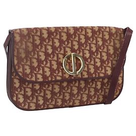 Borsa a Spalla in Tela Trotter Christian Dior PVC Rosso Oro Auth 159229