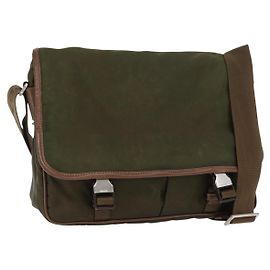 Bolso de Hombro PRADA de Nailon Caqui Plata Auténtico bs31899