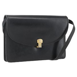 Céline Borsa a Spalla CELINE in Pelle Nera Oro Auth 160240