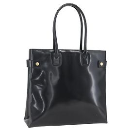 Borsa Tote GUCCI Smalto Nero Oro 002 1046 0407 Auth bs31886