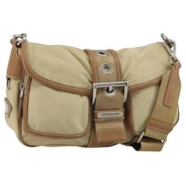 Borsa a Spalla PRADA Nylon Beige Argento Autentica ka1242 - Prada