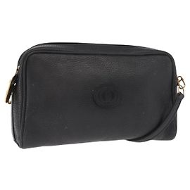 Borsa a Spalla in Pelle Nera e Oro GUCCI 007 87 0012 Auth 160291