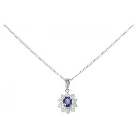 Autre Marque Collana in zaffiro e diamante Pt850