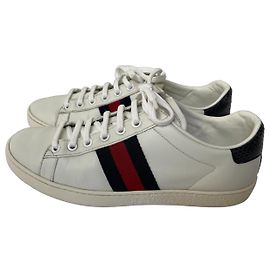 Baskets Gucci Ace en cuir blanc