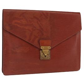 LOUIS VUITTON Epi Porta Documenti Senatur Briefcase Marrone M54453 LV Auth am10334