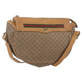 Borsa Sherry Line in PVC Beige Micro GG Supreme Web di GUCCI 001 58 0918 Auth 148581