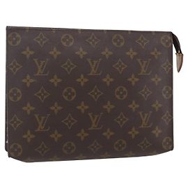 LOUIS VUITTON Poche Toilette Monogram 26 Pouch M47542 LV Auth am10350