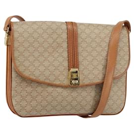 Céline Borsa a Spalla in Tela Macadam CELINE PVC Beige Oro Auth 159212