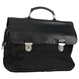 PRADA Borsa a mano in nylon pelle nera argento autentica bs32080 - Prada
