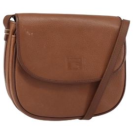 Autre Marque Burberrys Shoulder Bag Leather Brown Gold Auth BA9317