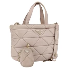 PRADA Borsa a Mano in Pelle 2 in 1 Rosa Oro Auth 159590 - Prada
