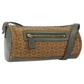 Céline Borsa a Spalla in Tela Macadam C di CELINE Khaki Oro Auth 159213