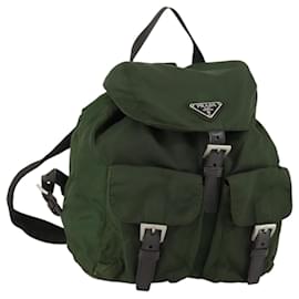 PRADA Rucksack aus Nylon grün silber authentisch 157224