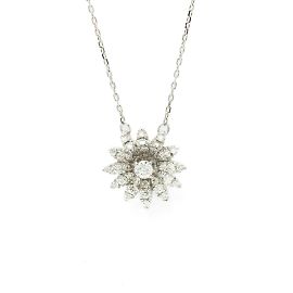 Collana Gucci Flora in oro bianco con diamanti