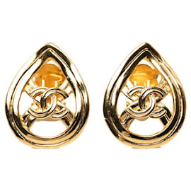 Orecchini a clip placcati in oro Chanel Coco Mark