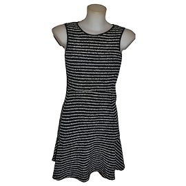 Vestido mini Theory blanco y negro de algodón