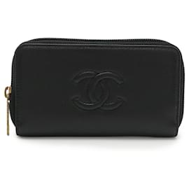 Cartera Larga Chanel en Piel de Ternera Granulada Negra