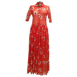 Vestido de malha Tilden Ganni em poliamida vermelha