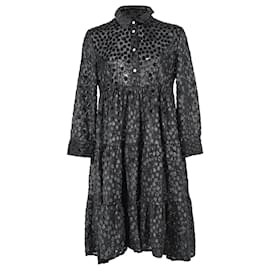 Vestido Mini Rolly con Volantes en Poliéster Negro de Maje