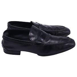  Tod's Logo-Embossed Penny Loafers in Black Leather