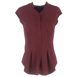 Theory Bluse mit tailliertem Schnitt aus burgunderfarbenem Polyester
