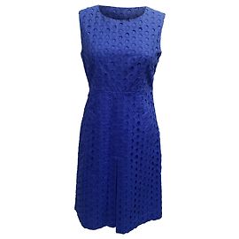 Vestido Mini Eyelet en Algodón Azul de Diane von Furstenberg
