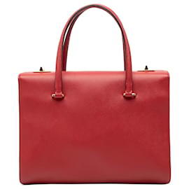 Borsa a mano Prada in Saffiano rosso con chiusura a scatto