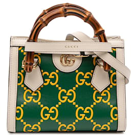 Borsa Gucci Mini in Pelle Verde Bamboo GG Diana
