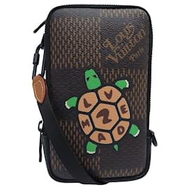NUOVO BORSO LOUIS VUITTON X NIGO ABLOH DOUBLE PHONE POUCH DAMIER TORTUE N40377