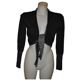 Cardigan corto Liu Jo negro y plateado para atar a la cintura S - Liu.Jo