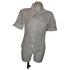 Blusa Aigner em algodão e linho Tamanho 42