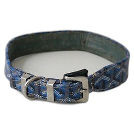 Goyard Dog Collar Blue Leather