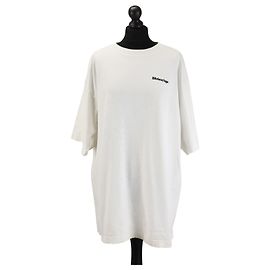 T-shirt Balenciaga Oversize Bianca con Logo in Cotone