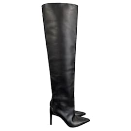 Courreges Botas Courrèges de cuero negro con tacón de aguja