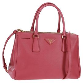 PRADA Galleria Handtasche aus Safiano-Leder 2 in 1 Rosa Gold Auth 159946