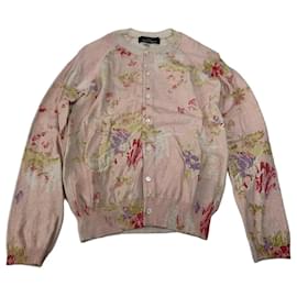 Vintage Comme Des Garçons floral Cardigan Rosa - Comme Des Garcons
