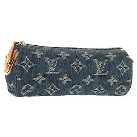 LOUIS VUITTON Monogram Denim Trousse Speedy GM Tasche Blau M95081 LV Auth 153581V