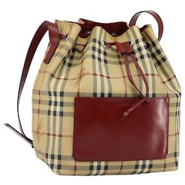 Borsa a spalla Nova Check in PVC beige Auth hk3007 di BURBERRY