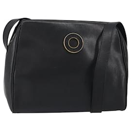 Céline Borsa a Spalla CELINE Circle in Pelle Nera e Oro Auth 159233