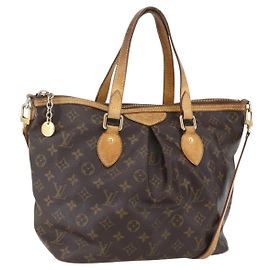 LOUIS VUITTON Monogram Palermo PM Tote Bag M40145 LV Auth BA9304